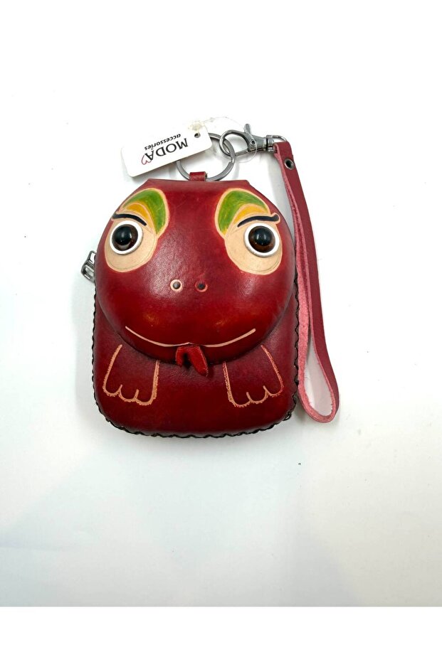 Cute Snake Figured Leather Mini Wallet & Keychain