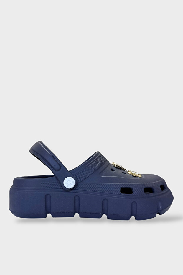 High Sole Stone Comfort Women's Sandals Dark Blue