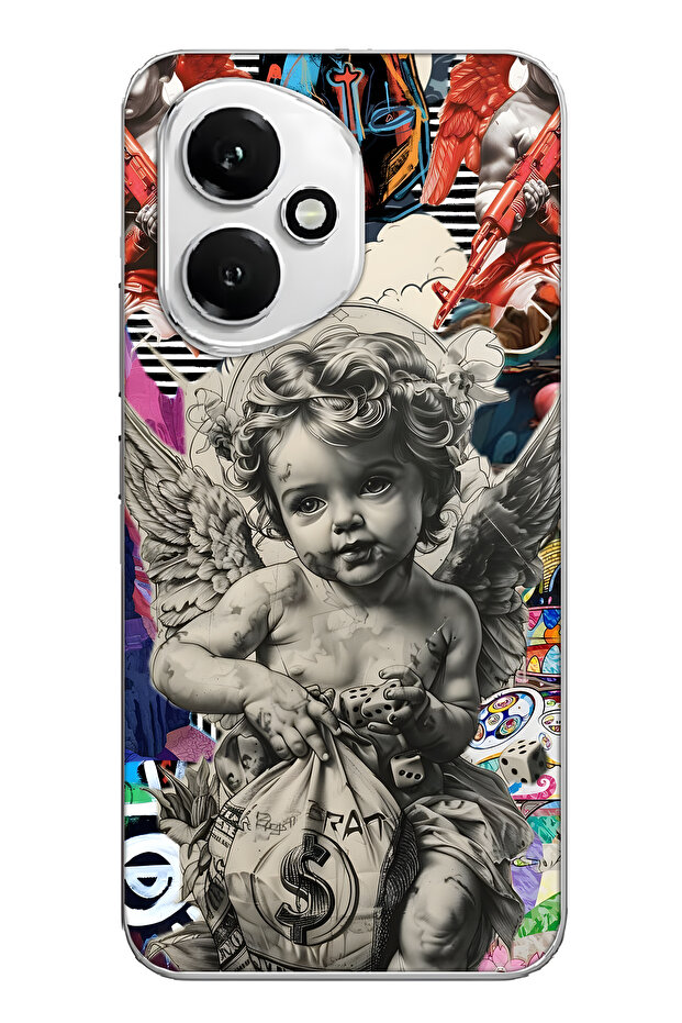 غطاء هاتف شفاف بنمط كولاج ميليك متوافق مع هونور 400 - 1