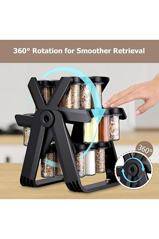 رف توابل دوار للمطبخ 18 برطمان - 3