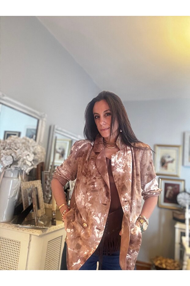 Sırt dekolteli blazer ceket - 2