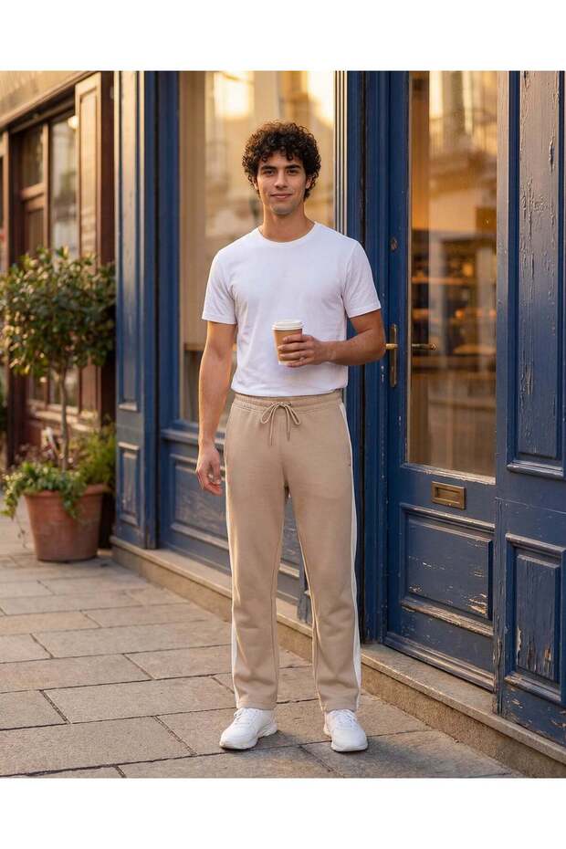 Men Beige Active Pants - 5