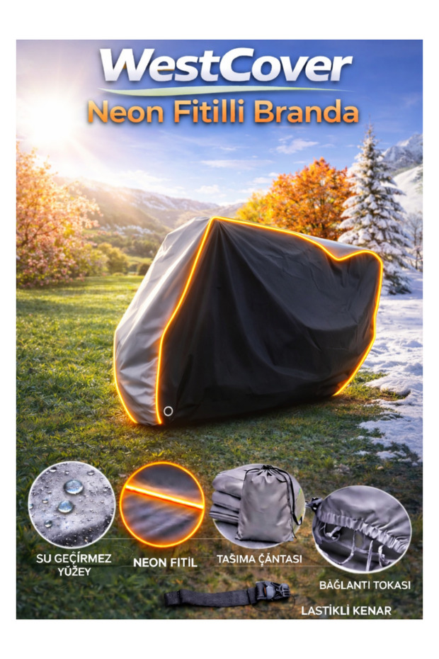 Bajaj Pulsar Ns 200 Abs Compatible (Black-Grey Top with Neon Tip) Waterproof Motorcycle Cover