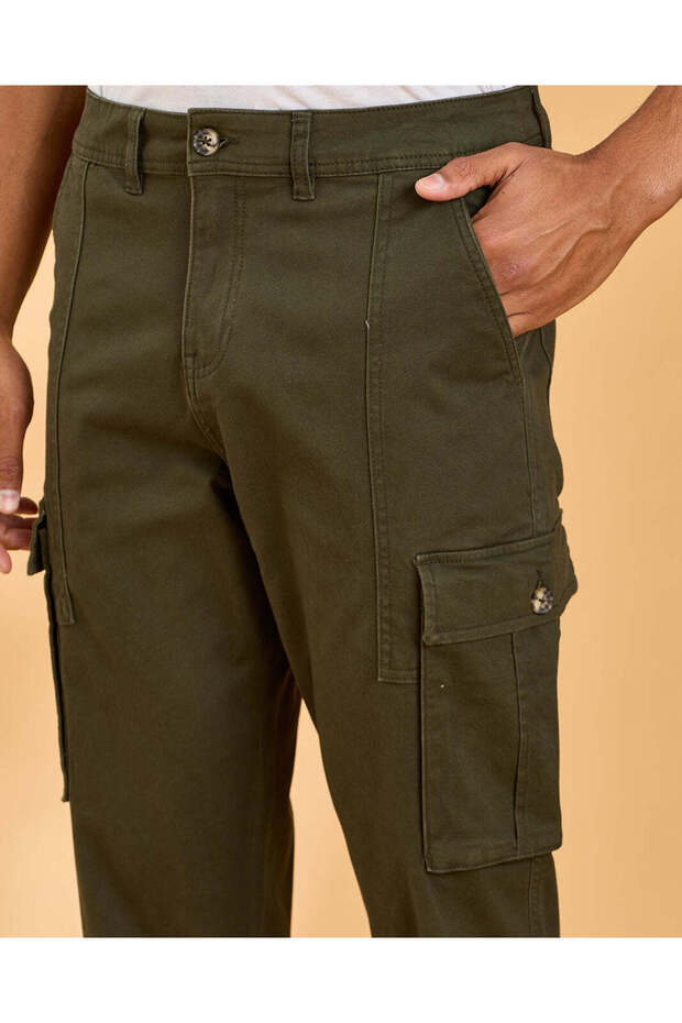 بنطلون رجالي زيتوني اللون - 4