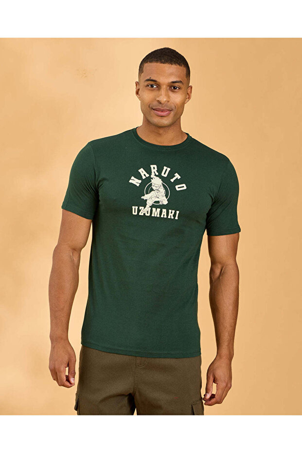 Men Green Printed T-Shirt