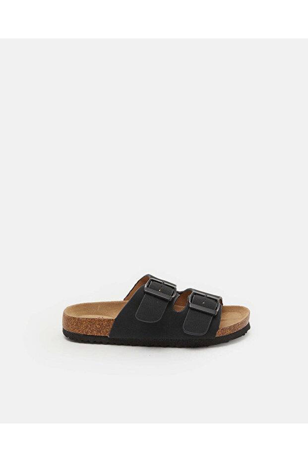 Boys Black Solid Sandals