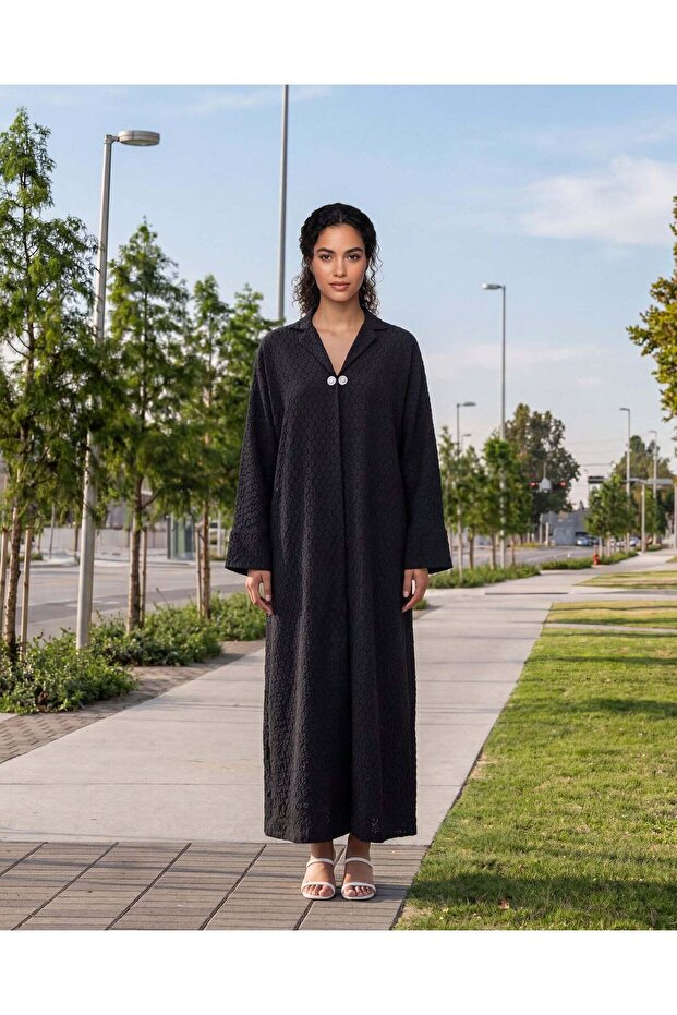 Women Black Collared Casual Dress