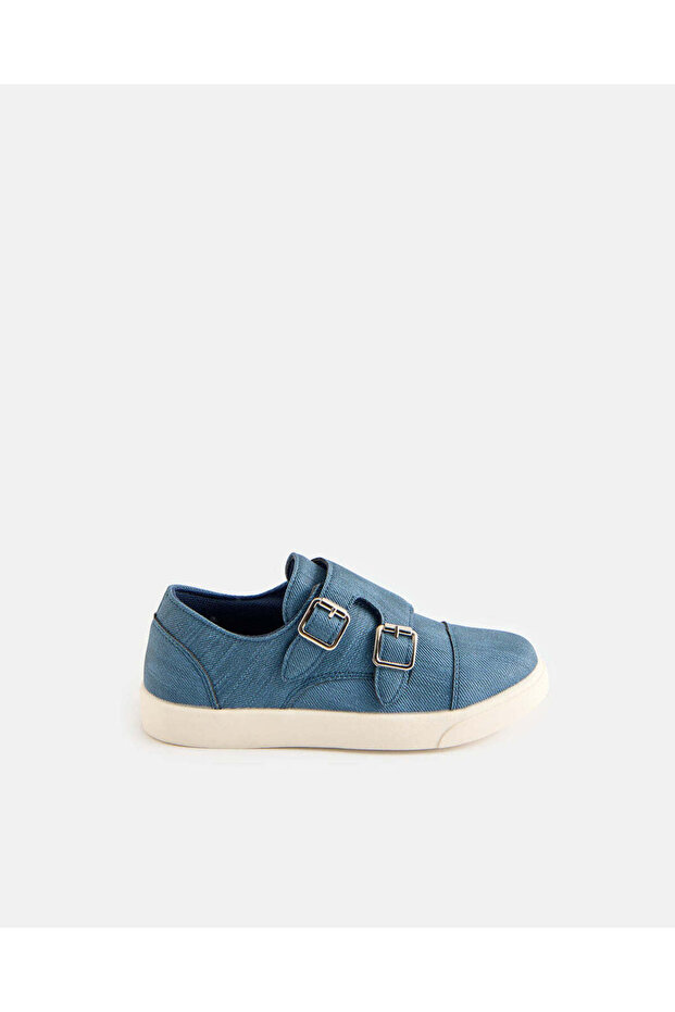 Boys Blue Denim Velcro Sneakers