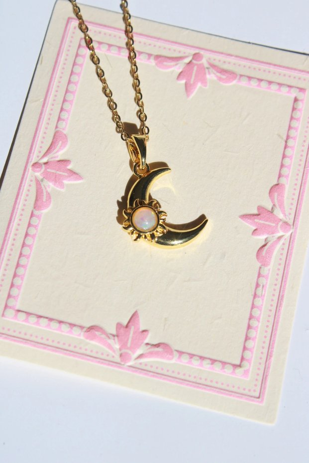 Steel moondown necklace