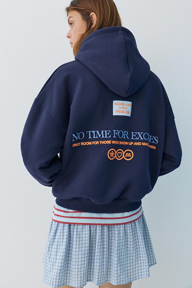 Grafik baskılı bisiklet yaka sweatshirt - 5