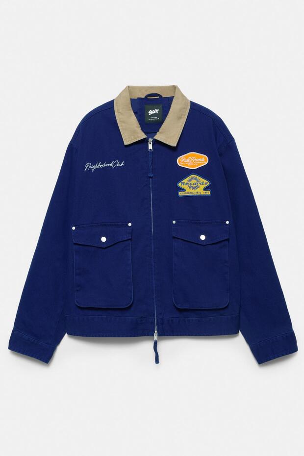 Kombine yakalı yamalı ceket - 8