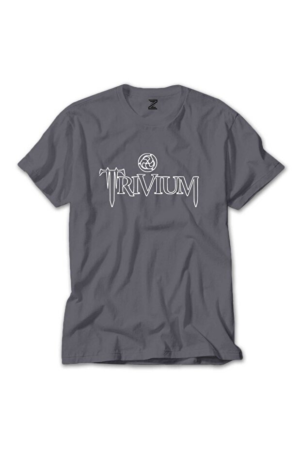 تي شيرت باللون الرمادي بشعار تريفيوم - 1