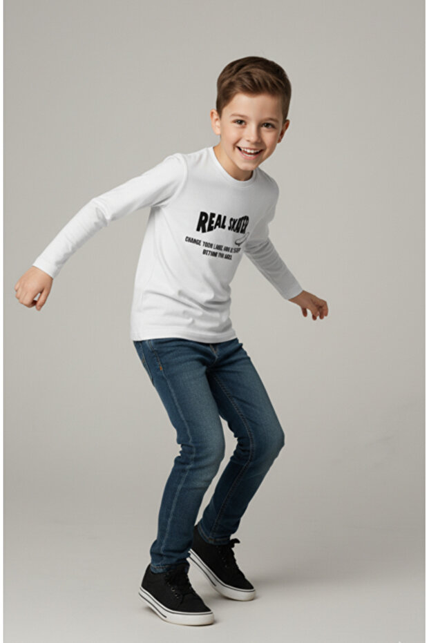 Boy's Real Skater Printed Seasonal Sweatshirt Dmb-4088