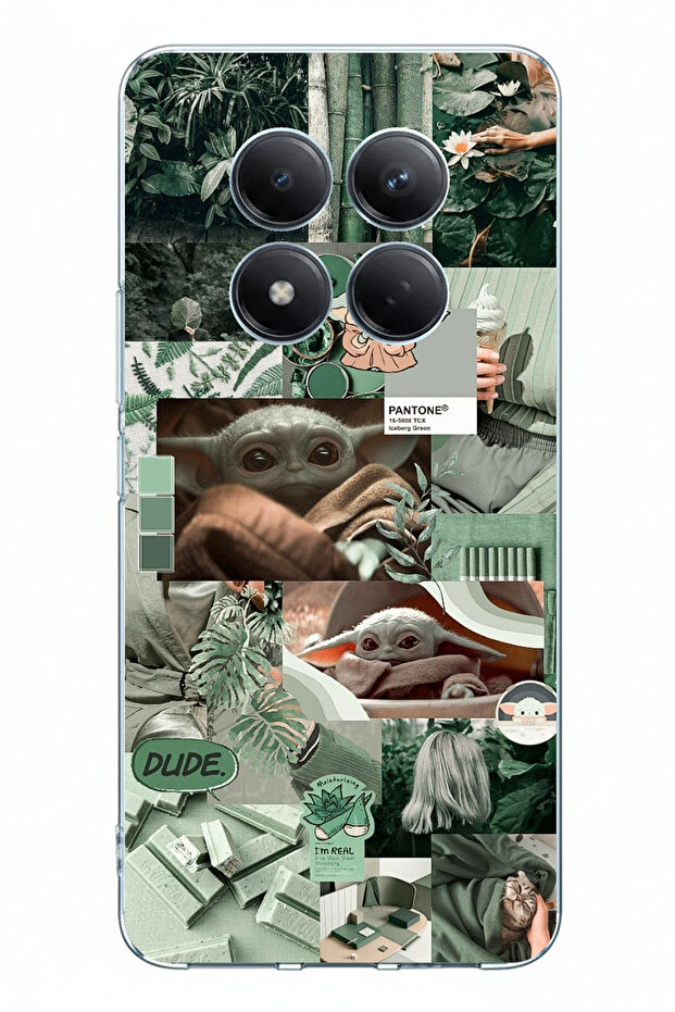 حافظة سيليكون مطبوعة بتصميم يودا كولاج متوافقة مع هاتف Redmi Note 15 PRO 5G - 1