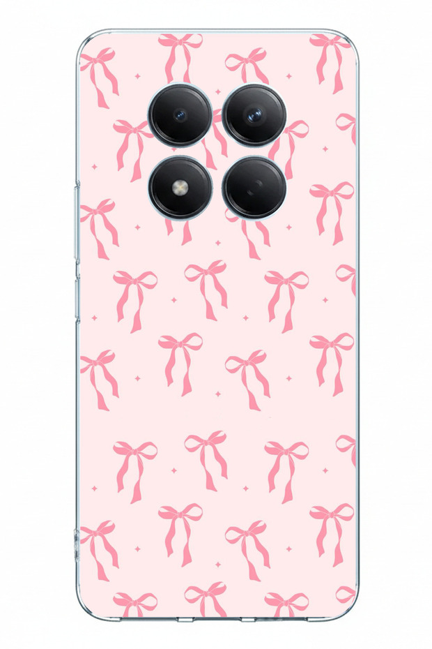 Redmi Note 15 Pro 5g Compatible Soft Pink Bow Pattern Printed Silicone Case - 1