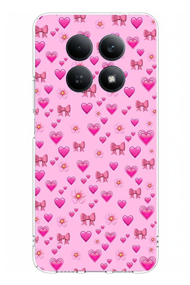 حافظة سيليكون مطبوعة على شكل قلوب صغيرة باللون الوردي متوافقة مع هاتف Redmi Note 15 4G - 1