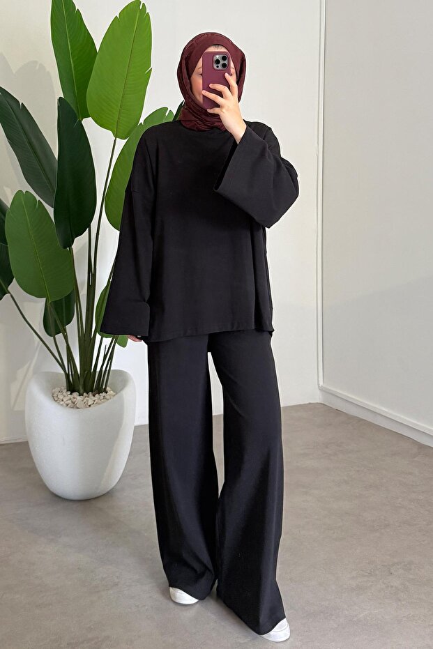 Oversize Basıc Takım - Siyah - 1