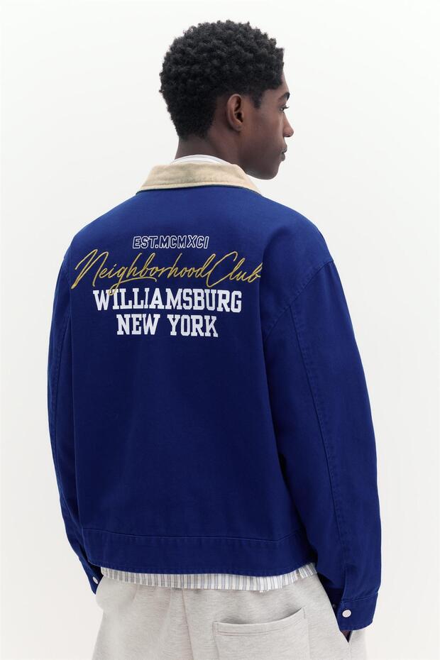 Kombine yakalı yamalı ceket - 6