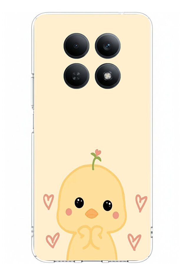 حافظة سيليكون مطبوعة بنمط الدجاجة والقلب اللطيف، متوافقة مع هاتف Redmi Note 15 4G - 1