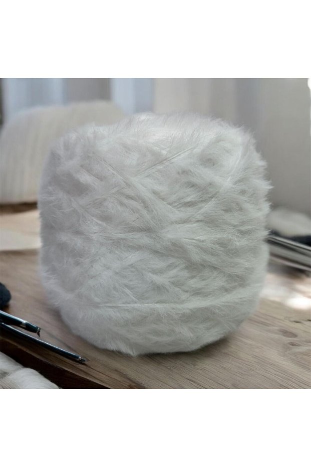 Rabbit Hair Yarn Hand Knitting Yarn 200Gr - White