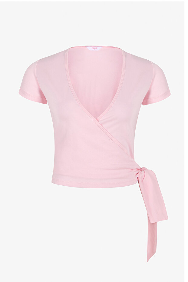 Pembe Ballet Wrap Üst - 1