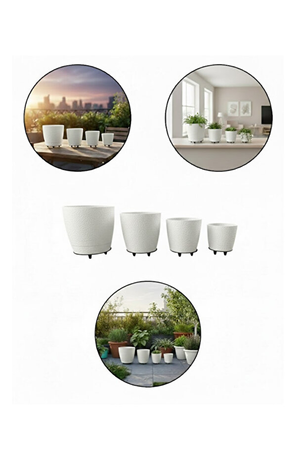 فازة بيضاء مكونة من 4 قطع - ليسينا - 4