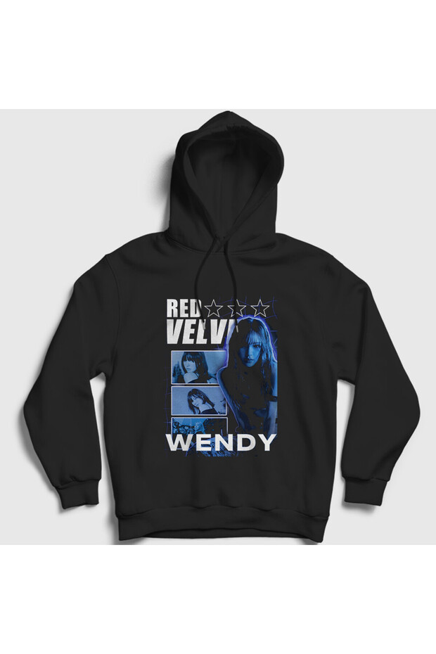 Unisex Black Stars Wendy Red Velvet Hooded Sweatshirt 604787Tt
