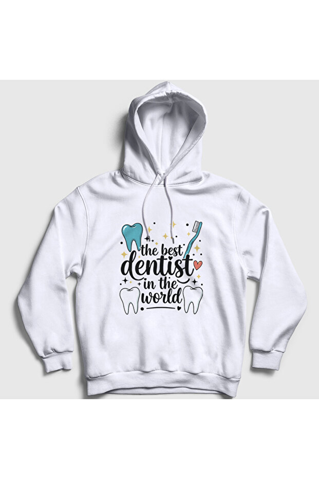 Unisex White Best Dentist Gift Dentist Dental Hooded Sweatshirt 601877Tt