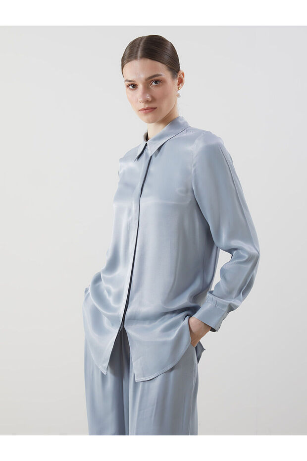 Nevavm Satin Women's Shirt Tunic with a Difference