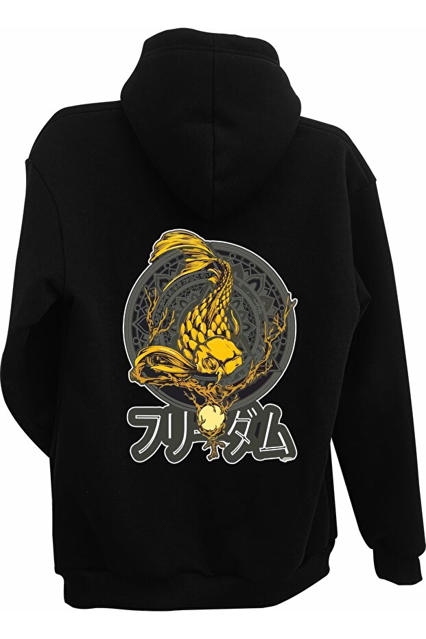 Ejder Kapşonlu Kanguru Cepli Sweatshirt