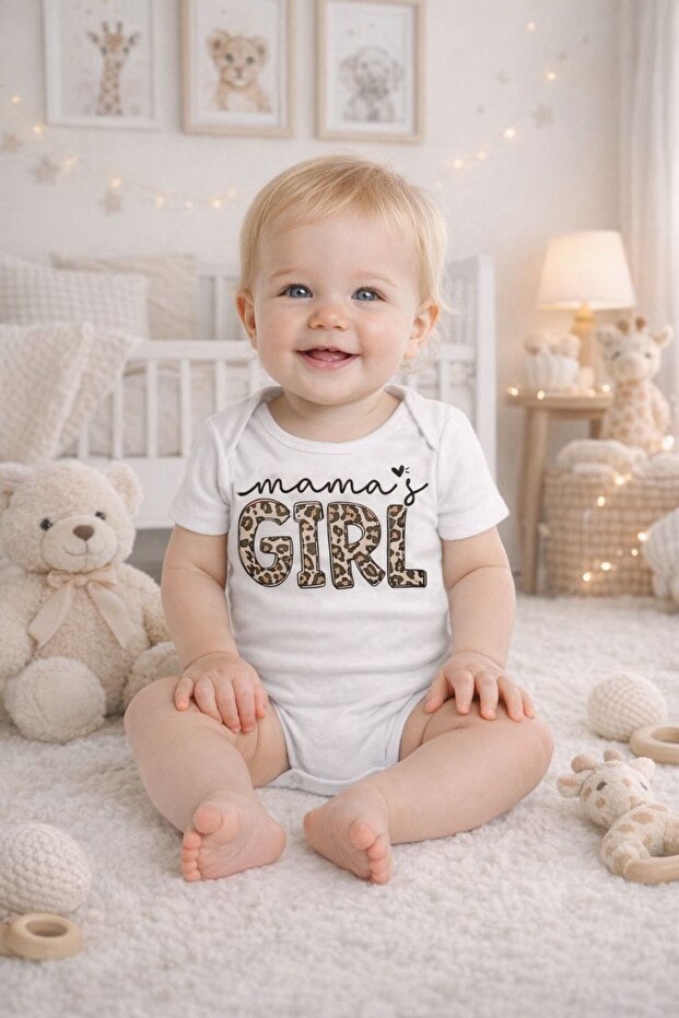 100% Cotton Mama's Girl Snap Fastener Unisex Baby Bodysuit