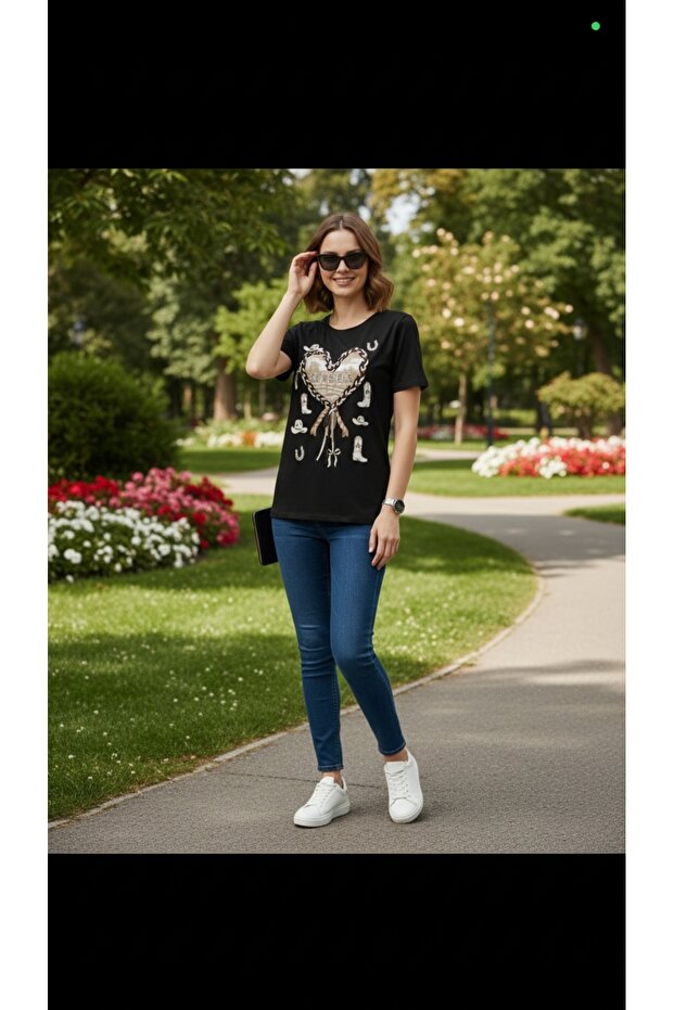 BAĞCIKLI KOVBOY BASKILI TİŞÖRT - 4