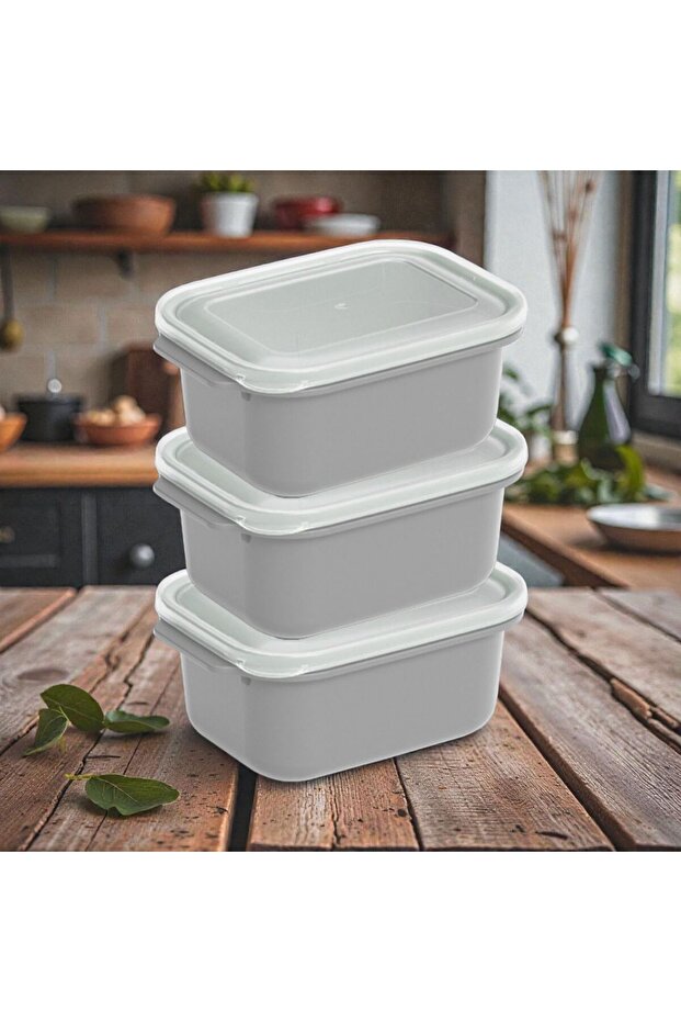 3 قطع من حاويات التخزين المستطيلة سهلة الاستخدام بسعة 2000 مل - 1