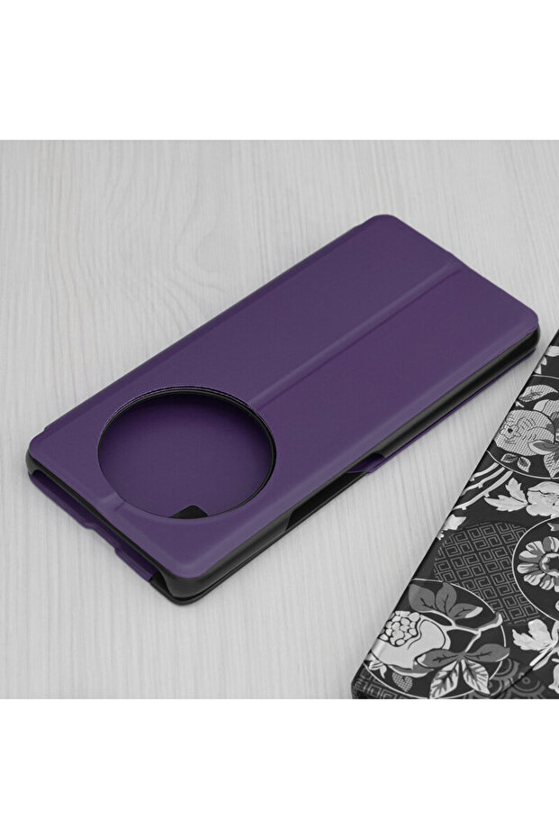 Honor Magic7 Lite Leather View Flip Case, Purple - 2