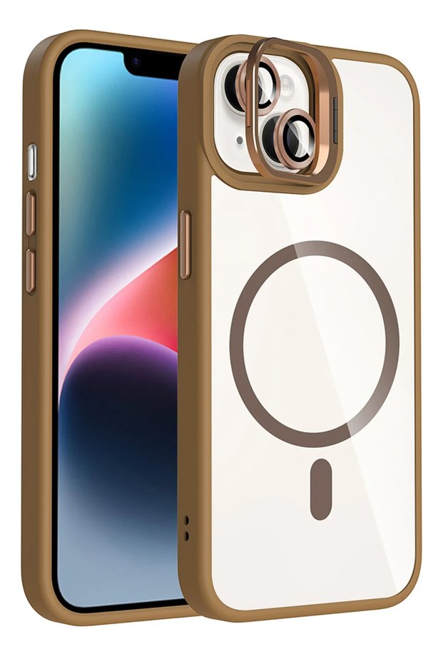 Matrixzn iPhone 14 Remim Lens Cover with Magsafe Stand (234436) - Brown