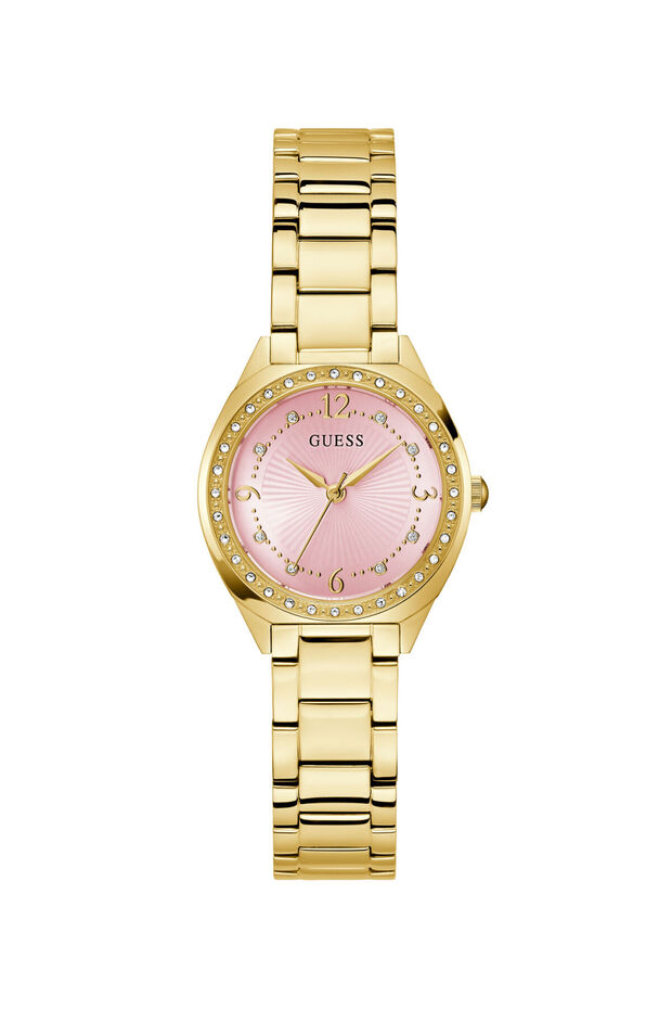 Ladies Yellow Gold Tone Round Analog Watch
