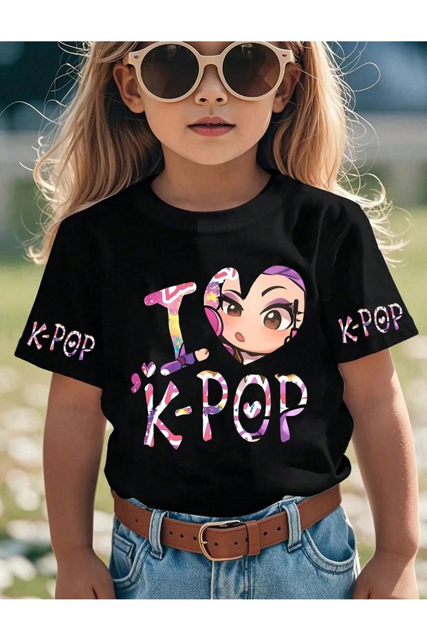 I Love Kpop Printed T-Shirt, Premium Quality Unisex Kids/Adult (with Surprise Gift)