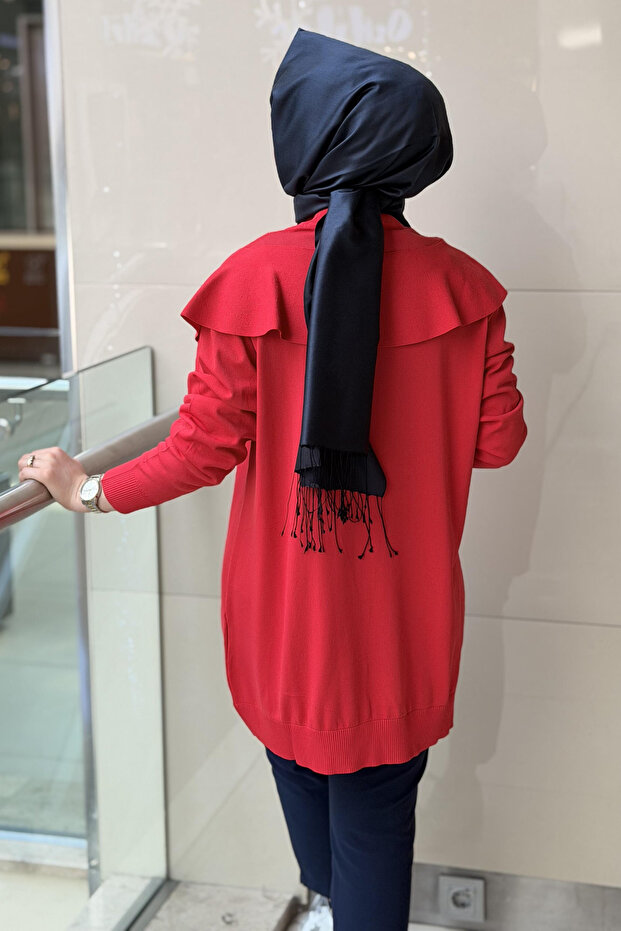 Dik Yaka Asimetrik Merserize Tunik - 4