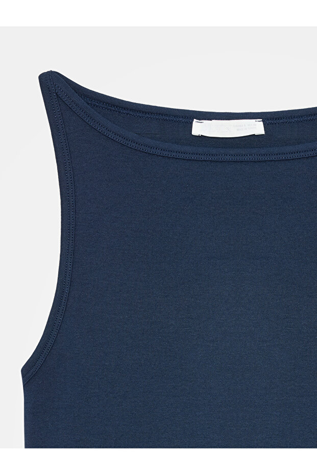 21048 Halter Yaka Top-Lacivert - 7