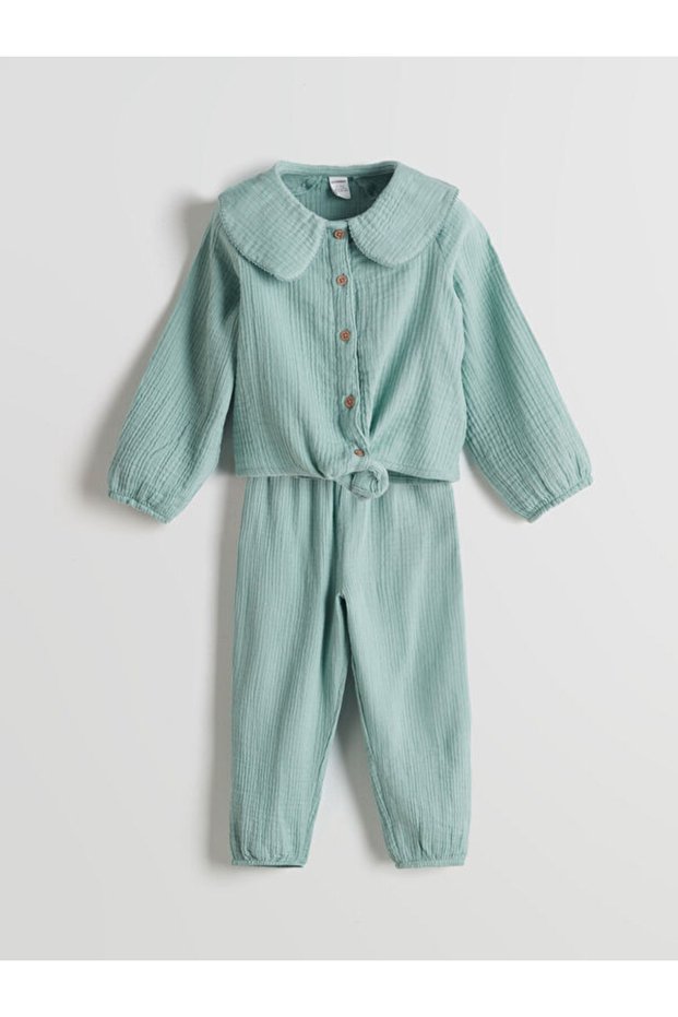 Timeless Clothing & Timeless Choices Bebe Roba Collar Girls' Shirt and Pants 2-Piece Set