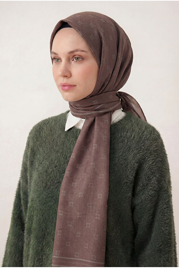 Lorena Silkhome - Liva Shawl 481005-14 | 200X90 cm | Tok Duruşlu, Non-Slip, Dried Rose