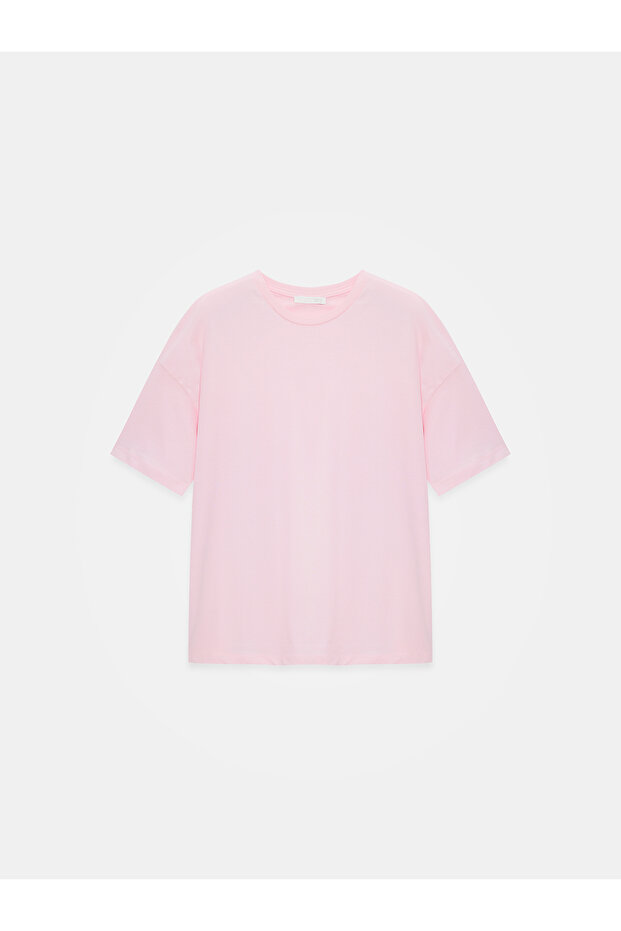 3683 Basic T-Shirt-Toz Pembe - 5