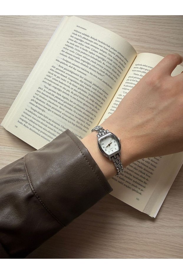 Öztel Vintage Minimalist Metal Cord Vintage Women's Wristwatch Silver Small
