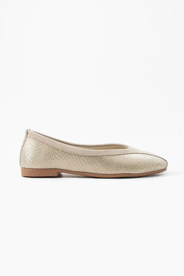 Roselle Suede Minimal Women's Daily Ballerinas - Gold