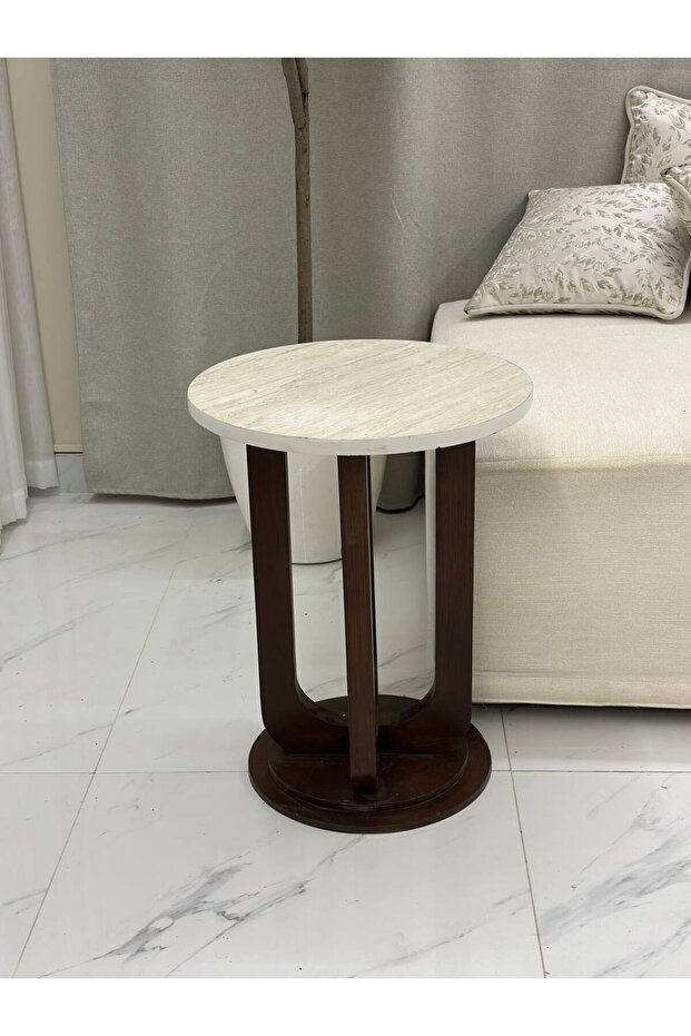 طاولة خدمة مفرد خشب بني - 1