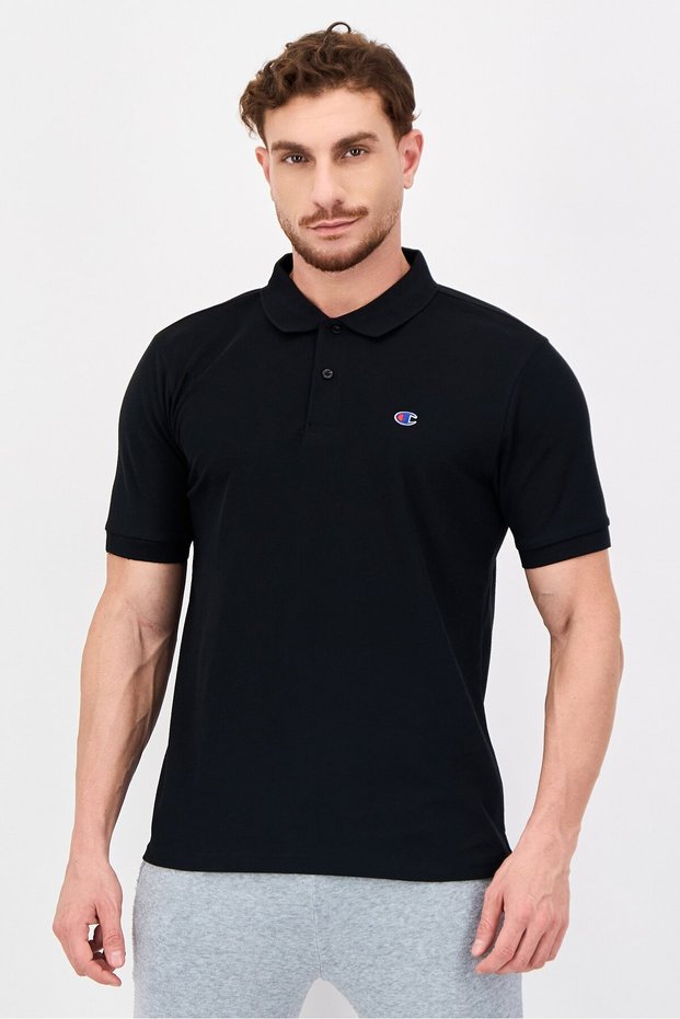 Men Sportswear Fit Short Sleeve Outdoor Polo Shirt, Black