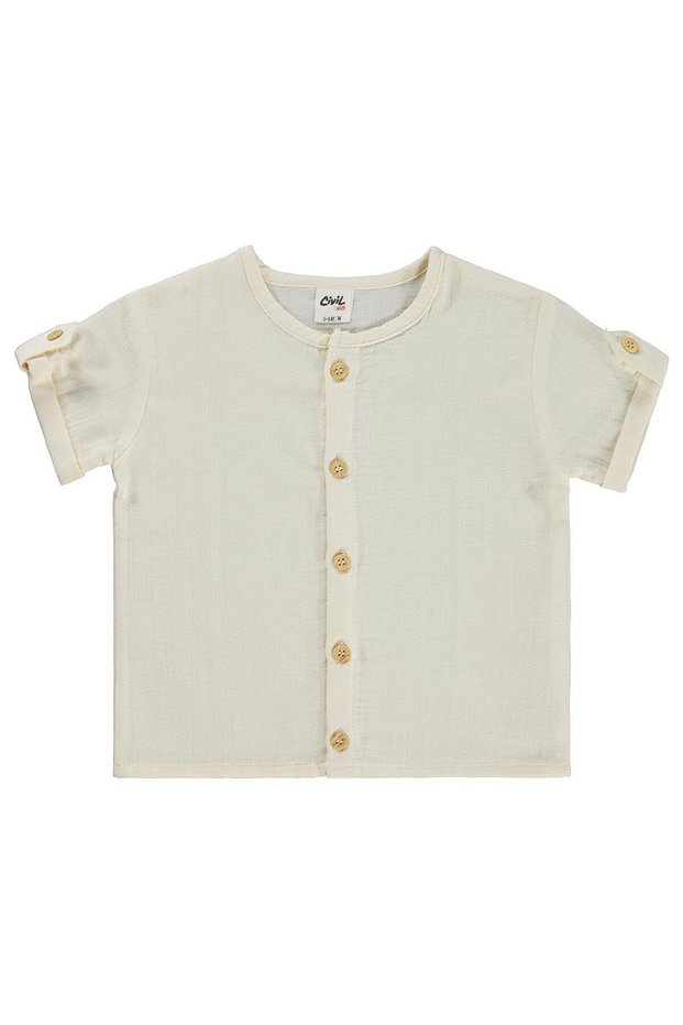 Muslin Short Sleeve Shirt 6-18 Months - Beige 12-18 Months