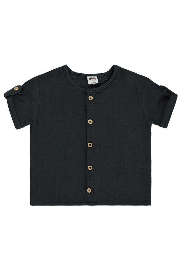 Muslin Short Sleeve Shirt 6-18 Months - Gray 12-18 Months