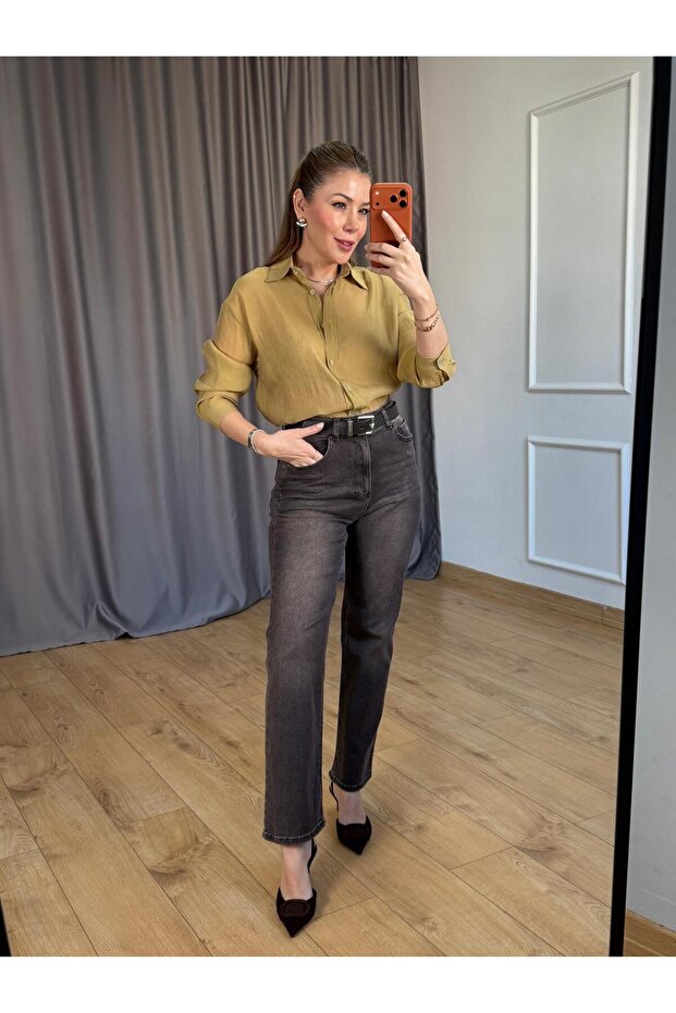 Koyu Hardal Basic Gömlek - 3