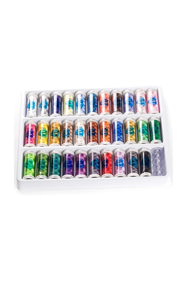 Set Ață De Brodat 32 Bobine - 300 m, Multicolor - 1